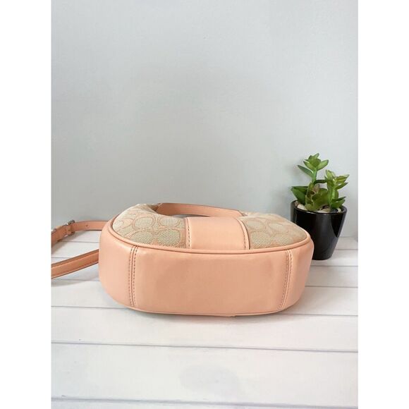 NWT Coach CT773 Carmen Mini Crossbody In Signature Jacquard In SV/Faded Blush - Picture 5 of 6